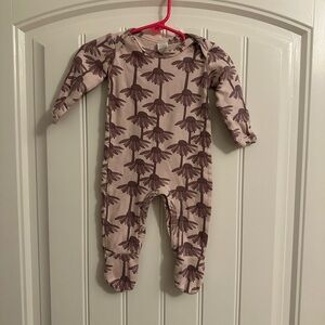 Kate Quinn Floral Kids Footie in Pink and Brown